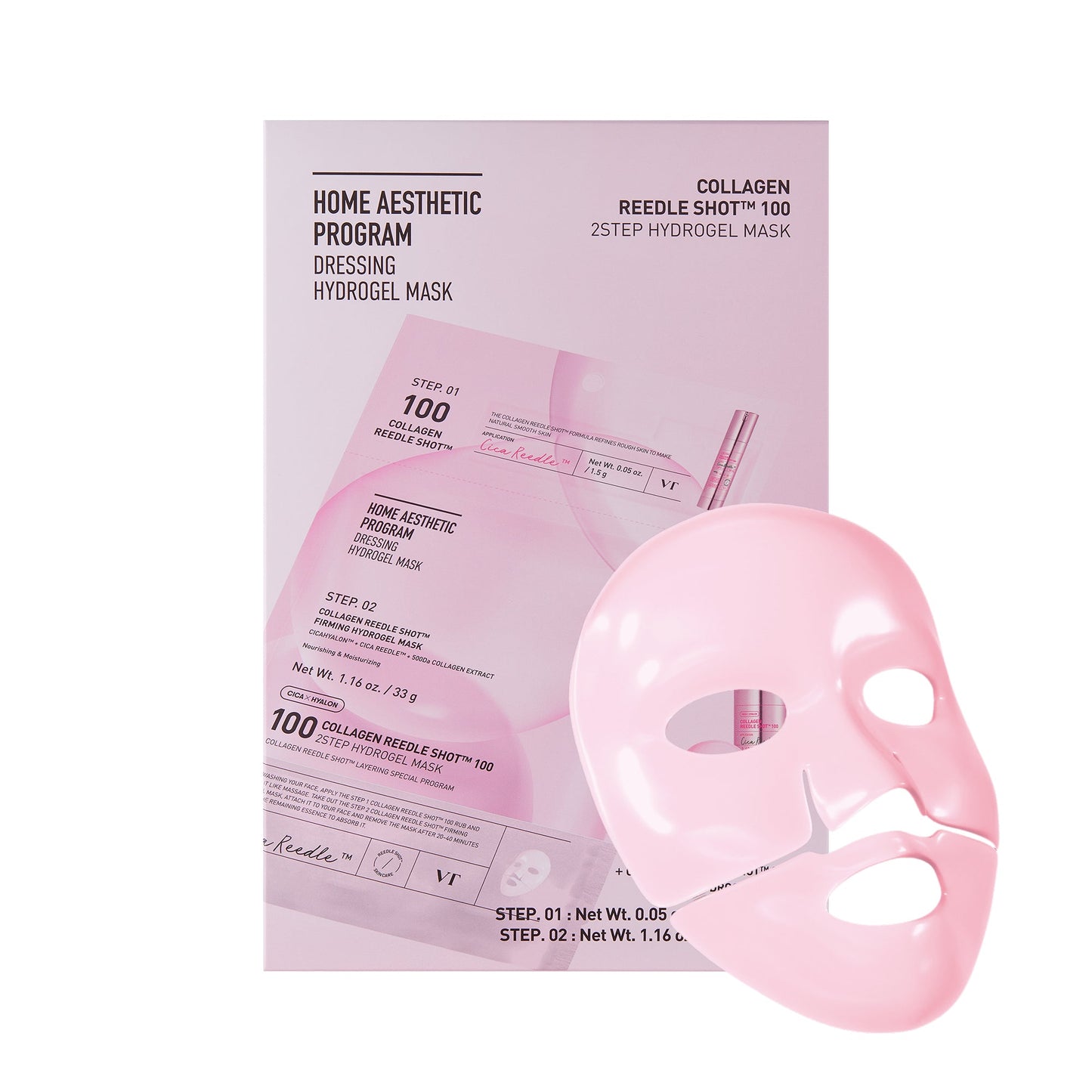 VT Cosmetics Collagen Reedle Shot 100 2-Step Hydrogel Mask - boîte de 4